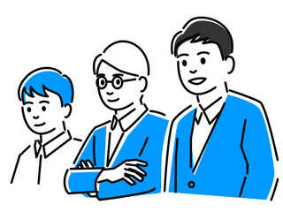 ビジネスパーソン男性3人のイラスト素材