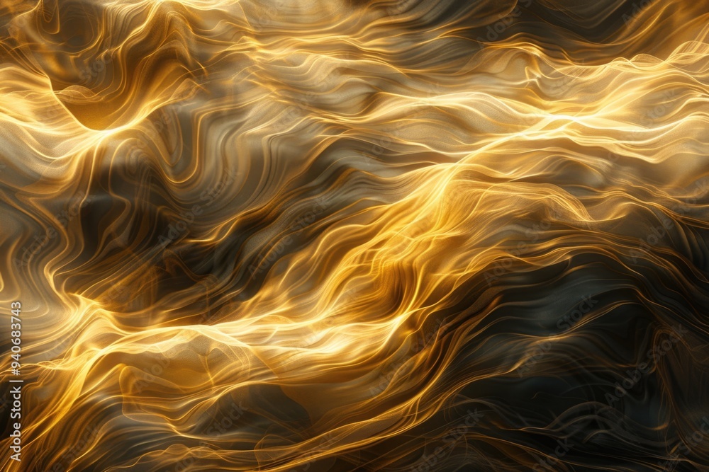 Poster luxury golden color abstract wave background. abstract soft color waves