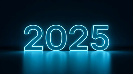 Neon Numbers 2025 New Year Celebration