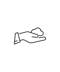 hand holding cloud icon, vector best line icon.