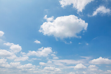 Clear Blue Sky with White Clouds