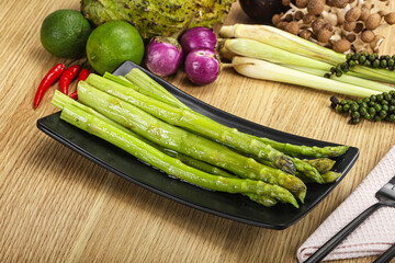 Dietary cuisine - boiled aspargus stem