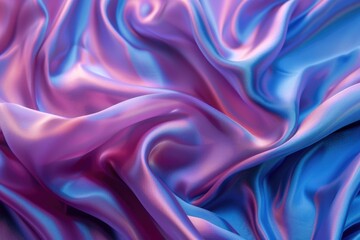 Obraz premium Closeup of smooth, flowing iridescent fabric in purple and blue hues.
