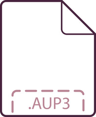AUP3 File icon deep rounded outline