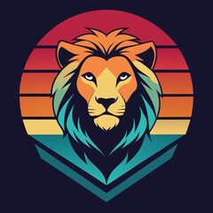  Lion head illustration for T-shirt design 