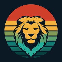  Lion head illustration for T-shirt design 