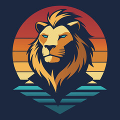  Lion head illustration for T-shirt design 