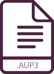 AUP3 File minimal icon with symbol