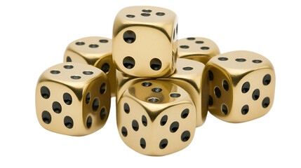 Gold Dice for Your Lucky Game - High-Quality Image for Websites, Games, and More!