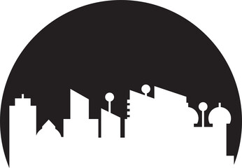 Cityscape Silhouette Illustration