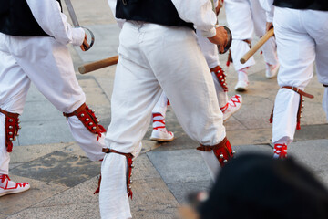 Basque dancer during a performance in an outdoor event
