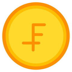 Swiss Franc, coin, currency, money, cash Icon