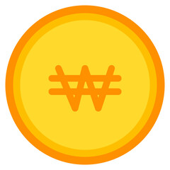 won, coin, currency, money, cash Icon