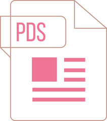 PDS icon inside transparent outline and sharp corners