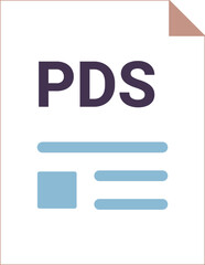 PDS with deep and minimal colors and folded icon