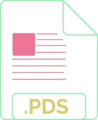 PDS File icon little lines outline