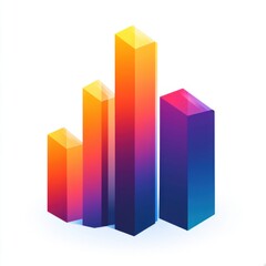 Vibrant 3D Data Visualization: A Dynamic Approach to Business Analytics and Growth Insights