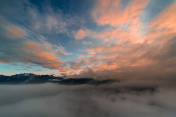 Obraz premium Sunrise on Monte Resegone, Italy landscape