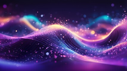 Obraz premium A colorful wave of light with a purple and yellow hue