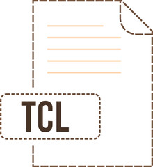 TCL File format icon dashed