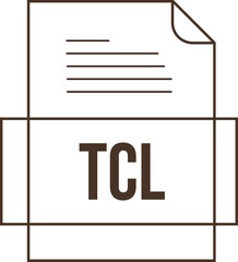 TCL File icon crisp thick outline sharp corners
