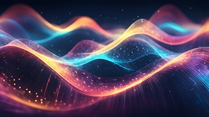 Fototapeta premium A colorful wave pattern with a blue and red stripe