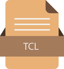 TCL file icon with color and rounded corners and folded doc