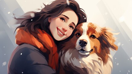 National Hugging Dog Day 8th September Generative AI