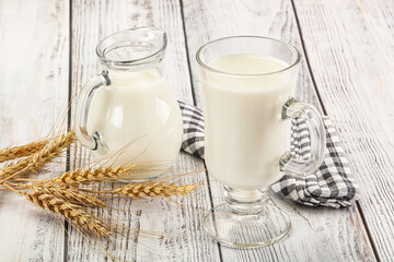 Organic milk in the glass