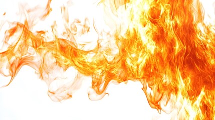 Fire Burst: A burst of flame, with tongues of fire reaching out in all directions, sharply contrasted against a white background.
