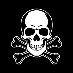 Skull and crossbones silhouette vector