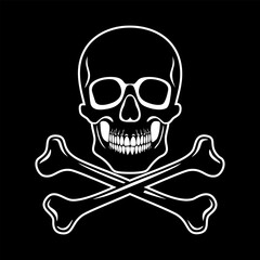 Obraz premium Skull and crossbones silhouette vector