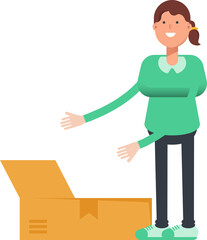 Girl Character Opening Box
