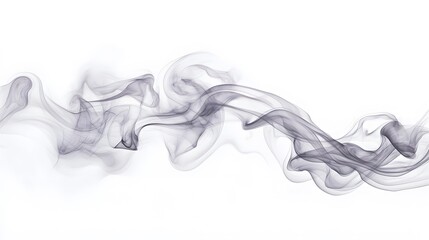 Floating Smoke Swirls: Ethereal smoke swirls in various patterns, floating gracefully against a pure white background.
