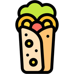 Burrito, Wrap, Fast Food, Mexican, Food And Restaurant, Food Icon