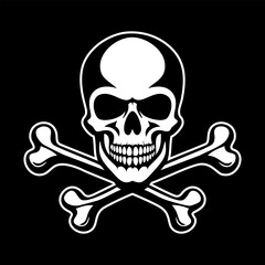 Skull and crossbones silhouette illustration