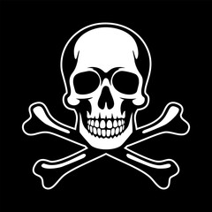 Skull and crossbones silhouette illustration