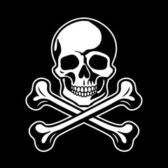 Skull and crossbones silhouette illustration