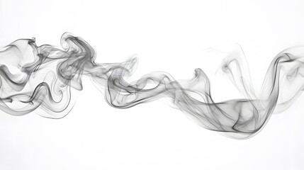 Floating Smoke Swirls: Ethereal smoke swirls in various patterns, floating gracefully against a pure white background.
