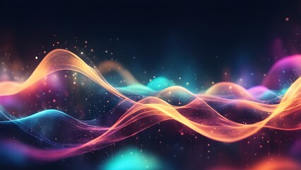 Fototapeta premium A colorful wave of light with a blue and orange section