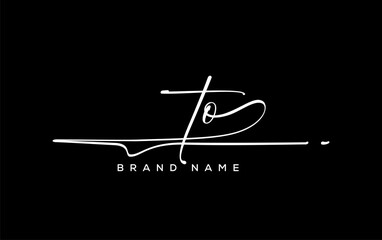 TO letter beauty handwriting vector logo.