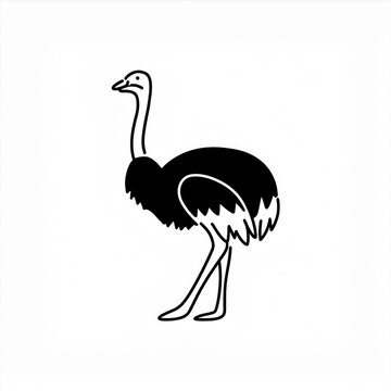 recommend clip art: ostrich black icon isolated on white