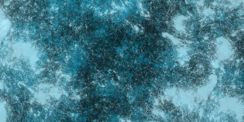 Blue panoramic background. Dark vintage backdrop for photography. Modern creative deep dark glowing blue neon watercolor on black paper illustration. oOd vintage distressed bright blue paper.