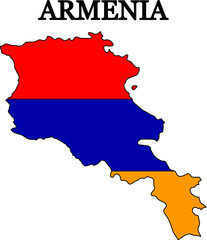 Obraz premium Flag map of Armenia. Print on T-shirt, cup, etc.