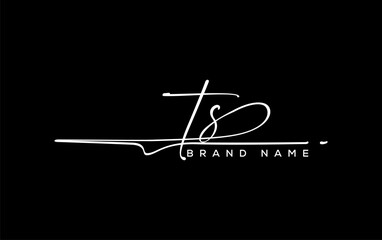 TS letter beauty handwriting vector logo.