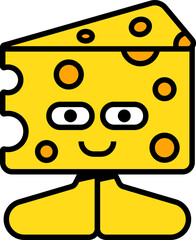 Cheerful Cartoon Cheese Character Illustration