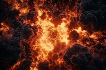 An intense and powerful ignited blaze doubling up with fierce, roaring flames.