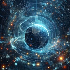 Fototapeta premium Abstract digital wave Technology, futuristic background. 
