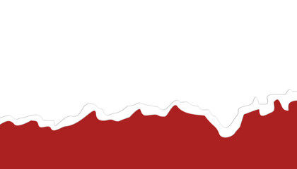 Abstract wallpaper of torn paper with red and white patterns on a transparent background. Suitable for book covers, posters, banners