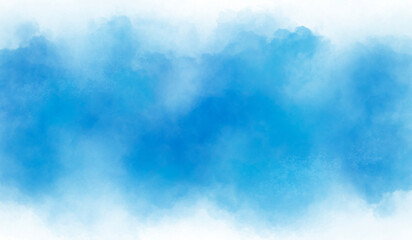 Watercolor background illustration, blue with many lines resembling clouds, grunge design, vintage card, templates. Ink colors wet effect hand drawn canvas aquarelle background.